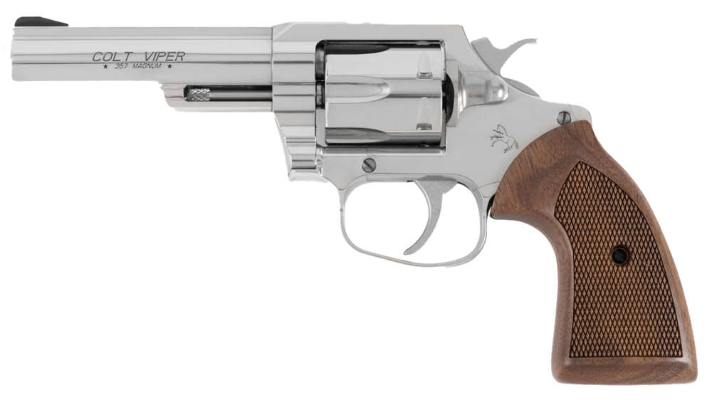 Handguns Colts Manufacturing ZPAP M70 38Special CLT VIPER 357MAG 4.25 SS HALF LUG WALNUT BLEM • Model: ZPAP M70